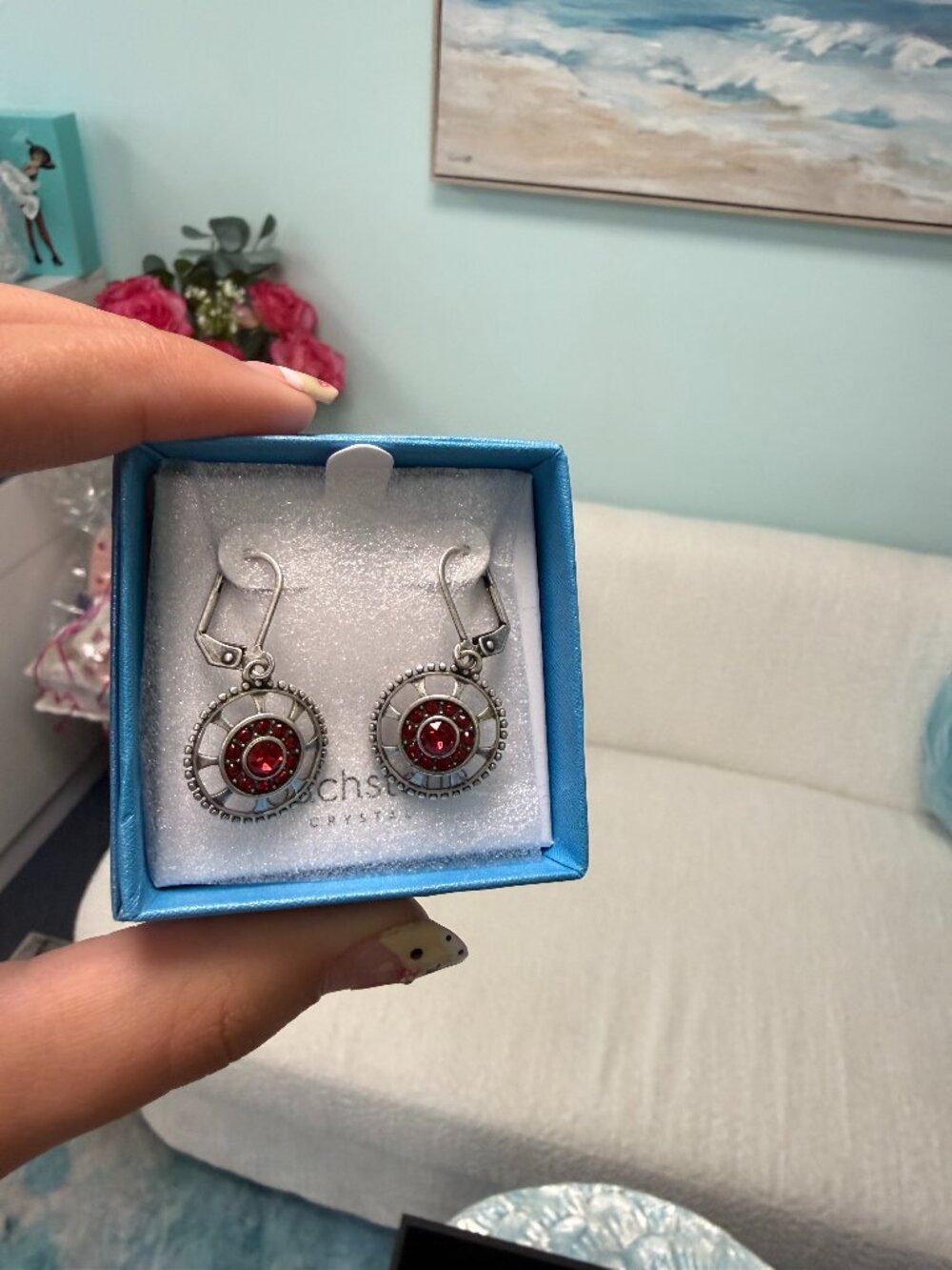 Scarlett Medallion Swarovski Touchstone Earrings